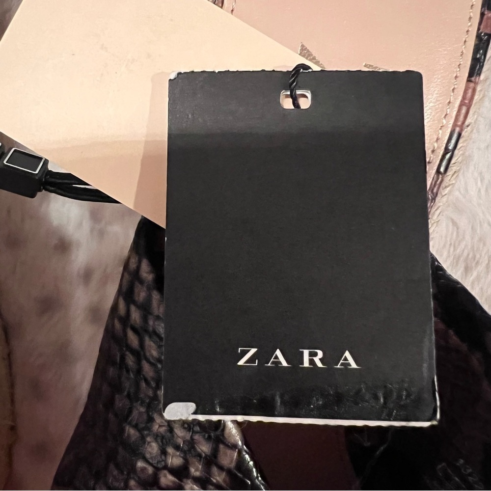 🥉ZARA SNAKESKIN STAMPED LEATHER ESPADRILLES WEDGES - SIZE 6 - BNWT - Picture 10 of 11